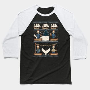 White Whale Christmas Baseball T-Shirt